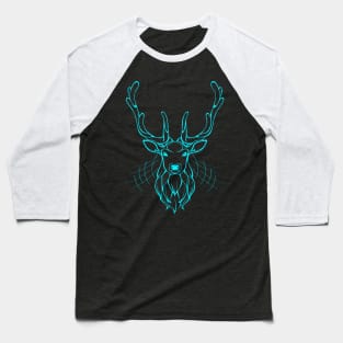 Turquoise deer head Baseball T-Shirt